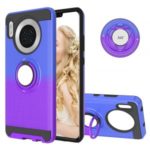 For Huawei Mate 30 Gradient Color 2 in 1 360 Degree Ring Kickstand Cool Covering Case – Blue/Purple