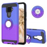 For Huawei Mate 30 Lite / nova 5i Pro Gradient Color 2 in 1 360 Degree Ring Cell Cover – Blue/Purple