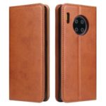 PU Leather Wallet Stand Phone Cover Case for Huawei Mate 30 – Brown