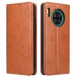 PU Leather Wallet Stand Flip Cell Phone Cover Shell for Huawei Mate 30 Pro – Brown
