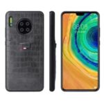 For Huawei Mate 30 Pro Crocodile Texture Leather Coated TPU Cover with Card Slot Pull Tab – Grey
