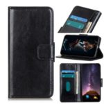 Crazy Horse Leather Wallet Cell Phone Case for Huawei Honor V30 Pro/V30 Pro 5G – Black