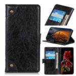 Nappa Texture Leather Wallet Case for Motorola One Macro / Moto G8 Play – Black