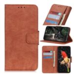 Litchi Skin PU Leather Wallet Case for Motorola Moto G8 – Brown