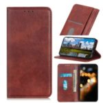 Auto-absorbed Litchi Skin Split Leather Shell Casing for Motorola Moto G8 – Brown
