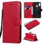 Wallet Leather Stand Case for Motorola Moto E6 Plus – Red