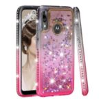 Gradient Glitter Powder Quicksand Rhinestone Decor TPU Case for Motorola Moto E6 Plus / E6s – Grey / Rose