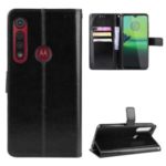 Crazy Horse Texture Leather Wallet Phone Casing for Motorola One Macro / Moto G8 Play – Black