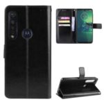 Crazy Horse Magnetic Leather Stand Case for Motorola Moto G8 Plus – Black