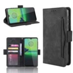 Wallet Stand Leather Protective Phone Case with Multiple Card Slots for Motorola One Macro / Moto G8 Play – Black