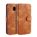 DG.MING Retro Style Wallet Stylish Leather Stand Case for Xiaomi Redmi 8A – Brown