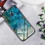 Marble Texture Tempered Glass + PC + TPU Hybrid Case for Xiaomi Redmi 8A – Emerald