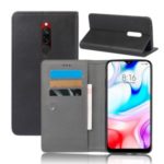 KSQ Crazy Horse Sucker Closure Leather Wallet Case for Xiaomi Redmi 8 – Black