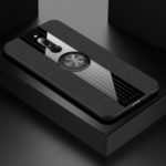 For Xiaomi Redmi 8 Cloth + TPU + Acrylic Hybrid Phone Case with Kickstand Shell – Black