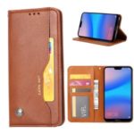 Auto-absorbed Leather Wallet Phone Case for Xiaomi Mi 9 Pro 5G – Brown