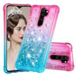 Gradient Glitter Powder Quicksand TPU Phone Case for Xiaomi Redmi Note 8 Pro – Rose / Baby Blue
