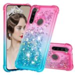 Gradient Glitter Powder Quicksand Phone Case for Xiaomi Redmi Note 8 – Rose / Baby Blue