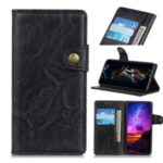 S Shape Crazy Horse Wallet Leather Cellphone Case for Xiaomi Redmi Note 8T – Black