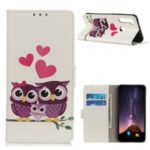 Pattern Printing Flip Leather Wallet Stand Phone Case for Xiaomi Redmi Note 8T – Couple Owls
