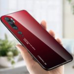 Gradient Color Tempered Glass + PC + TPU Hybrid Case for Xiaomi Mi CC9 Pro – Red/Black