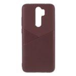 Litchi Texture Soft TPU Cell Phone Case for Xiaomi Redmi Note 8 Pro – Brown