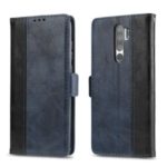 Bi-color Leather Shell Casing with Stand for Xiaomi Redmi Note 8 Pro – Blue