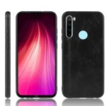 Textured PU Leather Coated PC TPU Hybrid Case for Xiaomi Redmi Note 8 – Black