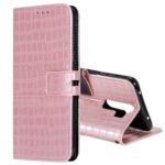 Crocodile Texture Wallet Phone Case Leather Stand Cover for Xiaomi Redmi Note 8 Pro – Rose Gold