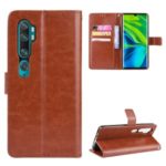 Crazy Horse Surface Leather Cover for Xiaomi Mi Note 10/Note 10 Pro/CC9 Pro – Brown