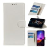Litchi Skin Wallet Leather Stand Phone Case Shell for Alcatel 1V (2019) – White