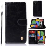 Premium Vintage Leather Stand Case with Card Slots for Google Pixel 4 XL – Black