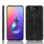 Leather Coated PC + TPU Combo Case for Asus Zenfone 6 ZS630KL – Black