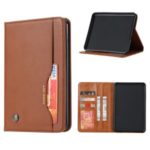 Auto-absorbed Wallet Stand PU Leather Protective Case for Amazon All-New Kindle (2019) – Light Brown