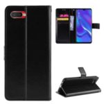 Crazy Horse Grain Leather Wallet Cell Shell for Oppo Reno A – Black