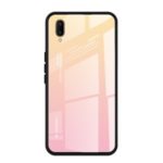 Gradient Color Tempered Glass + PC + TPU Protective Back Case for Vivo V11 – Yellow/Pink