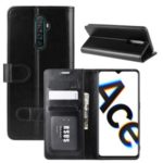 Crazy Horse Skin Texture Wallet Leather Phone Case for Oppo Reno Ace/Realme X2 Pro – Black