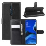 Litchi Skin Wallet Leather Stand Case for OPPO Reno2 Z / Reno2 F – Black