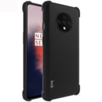 IMAK for OnePlus 7T Silky Anti-drop Soft TPU Phone Cover [with Screen Protector Film] – Metal Black
