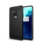 MOFI Carbon Fiber Texture Brushed TPU Back Case for OnePlus 7T Pro – Black