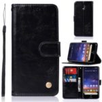 Premium Vintage Leather Wallet Case Cover for Nokia 2.2 – Black