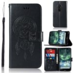 Imprinted Dream Catcher Owl Leather Wallet Case for Nokia 7.2/6.2 – Black