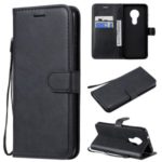Cell Phone Leather Wallet Stand Phone Casing for Nokia 7.2 – Black
