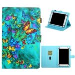 Pattern Printing Card Slots Flip Leather Cover Case for 10-inch Tablets – Butterfly