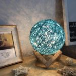 Ball Style Sepak Takraw Night Light USB Charging Desk Table Lamp – Blue