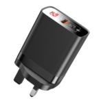 BASEUS Mirror Lake PPS Digital Display Type-C + USB Dual-port Quick Charger [UK Plug] – Black
