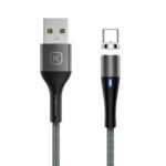 KUULAA 1M Nylon Braided Magnetic Type-C USB Data Sync Charger Cable for Samsung Huawei Xiaomi – Grey