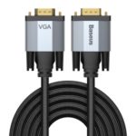 BASEUS Enjoyment Series VGA to VGA Video Cable 1080P VGA Cable 3m for TV Projector – Dark Grey