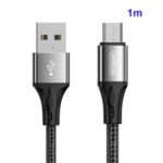 JOYROOM 1M Nylon Braided Micro USB Data Sync Charger Cord for Samsung Huawei Xiaomi – Black
