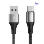 JOYROOM 1M Nylon Braided Type-C USB Data Sync Charging Cable for Samsung Huawei Xiaomi – Black