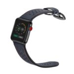 Crazy Horse Skin Genuine Leather Watch Band Strap Replacement for Apple Watch Series 5/4 44mm / Series 3/2/1 42mm – Blue